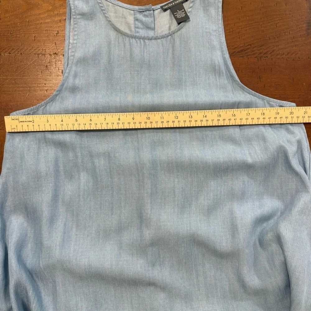 Chelsea & Theodore Light and Dark Blue Sleeveless Dress - Picture 4 of 8
